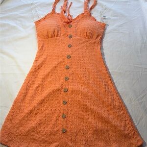No Boundaries Vibrant Orange Ruffled Dress